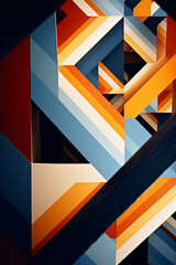 Fototapete - Geometric patterns evolving into complex formations, symbolizing the geometric progress achieved through continuous self-development.