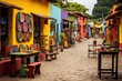Colorful ceramic pottery shop in Chiang Mai, Thailand, A colorful artisan marketplace in a South American town, AI Generated