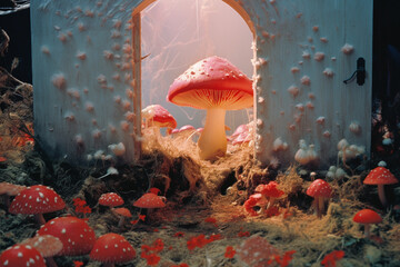 Poster - A fantasy-inspired composition featuring a radiant mushroom, opening the door to creative and whimsical design possibilities.