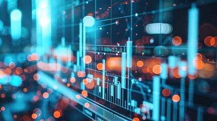 Poster - analyzing sales data and economic growth graph chart, Technology and icon customer global network connectio