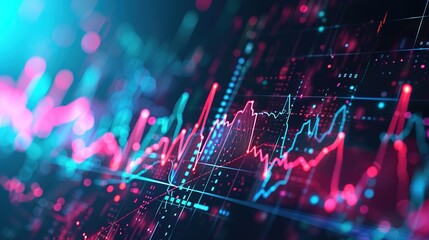 Poster - Background of an arrow chart digital transition abstract technology. Big data and company expansion currency stock and investment economy