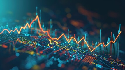 Background of an arrow chart digital transition abstract technology. Big data and company expansion currency stock and investment economy