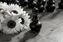 Black White Chess Board Background, 3d Rendering