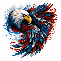 Wall Mural - American eagle in vector art style.