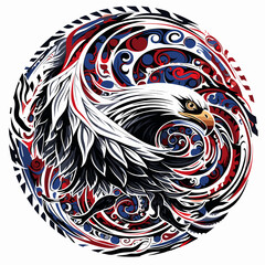 Wall Mural - American eagle in vector art style.