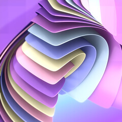 Poster - Colorful abstract digital illustration with spiral layered pattern . Contemporary and artistic style. 3d rendering