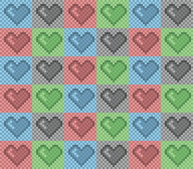 Wall Mural - The seamless color background with hearts.
