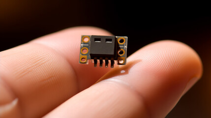 Poster - Inventor with microchip, advancing AI