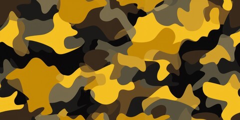 Wall Mural - Yellow and brown camouflage background, endless surface pattern, expandable, tile