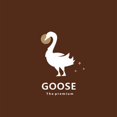 Wall Mural - animal goose natural logo vector icon silhouette retro hipster