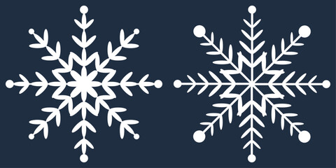Poster - Two large snowflakes. Vector white large and beautiful snowflakes.
