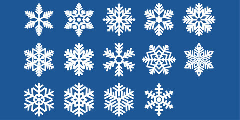 Poster - Set of snowflakes for cutting. Custom large snowflakes, for paper cutting.