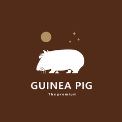 Sticker - animal guinea pig natural logo vector icon silhouette retro hipster