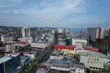 Fototapeta Nowy Jork - Balikpapan City business district with iconic building view frome above