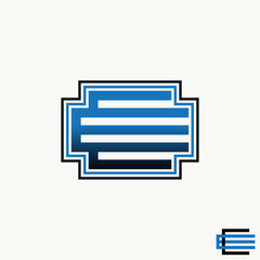 Poster - Logo design graphic concept creative premium abstract vector stock unique initial letter CE or EC font mosaic. Related to monogram typography branding