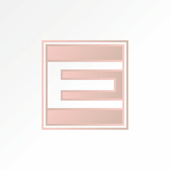 Poster - Logo design graphic concept creative premium abstract vector stock unique initial letter E font square block. Related to monogram typography branding