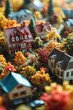 Isometric miniature of an European city during autumn