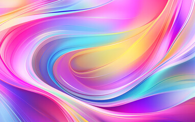 Wall Mural - Colorful curve abstract background,created with Generative AI tecnology.