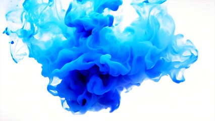 Wall Mural - blue smoke isolated on white (content made using generative artificial intelligence (AI) tools)