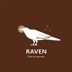 Wall Mural - animal raven natural logo vector icon silhouette retro hipster