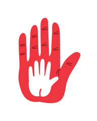 Poster - red hand day illustration