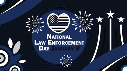 Wall Mural - National Law Enforcement Day vector banner design. Happy National Law Enforcement Day modern minimal graphic poster illustration.