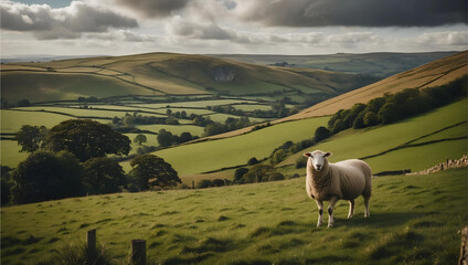 British countryside with sheep 