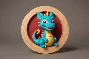 cute 3D dragon cartoon symbol of 2024. Chinese new year 2024 Festival AI generated Generative AI,  year of the dragon, the Chinese zod