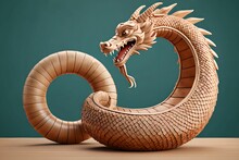 Cute 3D Dragon Cartoon Symbol Of 2024. Chinese New Year 2024 Festival AI Generated Generative AI,  Year Of The Dragon, The Chinese Zod