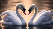 A Pair Of Swans, Valentine's Day Swans, Valentine's Day Background