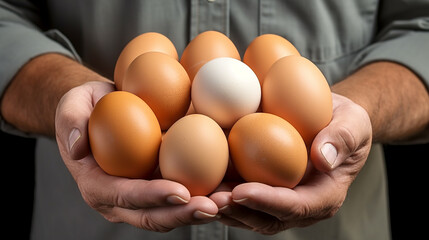 Wall Mural - eggs in hands HD 8K wallpaper Stock Photographic Image 