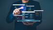 © Apichat - Artificial Intelligence AI data tech analytics for kpi accounting big complex business, technology algorithm system software website tool write command prompt digital internet support chart analysis