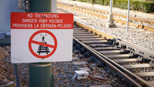 High Voltage Railroad Warning Sign