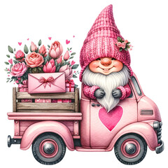 Wall Mural - cute valentine gnome