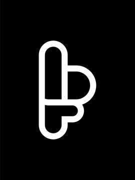 B combination love monogram logo template