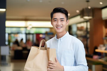 Chinese man in a shopping store