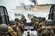 Normandy Beaches: Remembering war, the Sacrifice and Heroism of WW2 Soldiers, explosions, storming