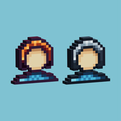 Poster - Isometric Pixel art 3d of girl profile icon for items asset. female profile icon on pixelated style.8bits perfect for game asset or design asset element for your game design asset.
