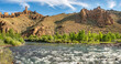 Shoshone river views of The Holy City and Goose Rock formations on the Cody Road to Yellowstone National Park - Wyoming 
