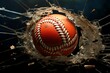 © Muhammad Shoaib - Visual impact Baseball penetrates broken glass for versatile design use