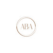 ABA creative initial letter flat monogram logo design with White background.Vector logo modern alphabet golden color font style.