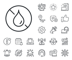 Poster - water resistant sign. place location, technology and smart speaker outline icons. no waterproof line