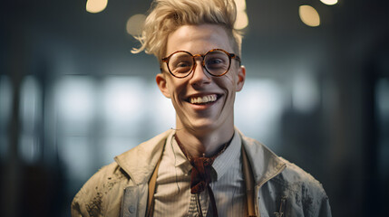 Canvas Print - Portrait of a man with glasses