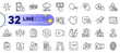 © blankstock - Outline set of Ethics, Idea and Web3 line icons for web with Breathing exercise, Instruction manual, Windmill turbine thin icon. Puzzle, Education idea, Payment click pictogram icon. Vector
