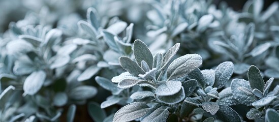 Poster - Silver Queen, a scented ornamental plant with silver leaves, is used for garden landscaping and decorative purposes in landscape design.