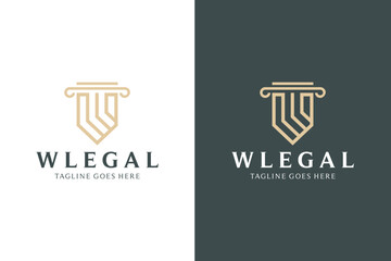 Wall Mural - Initial W logo design for legal consulting firm,