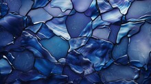 Blue Stained Glass Shiny Abstract Background.