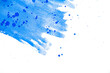 abstrakter Hintergrund in blau mit blauen Farbspritzern und Sprenkeln, Aquarellfarbe