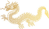 Fototapeta  - Chinese New Year dragon line art style, vector Lunar New Year, traditional dragon illustration, Asian culture, celebration, festival, Chinese zodiac, cultural symbol, oriental design, zodiac animal