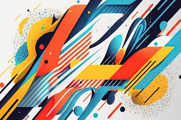 Poster - Abstract colorful background with geometric shapes and lines